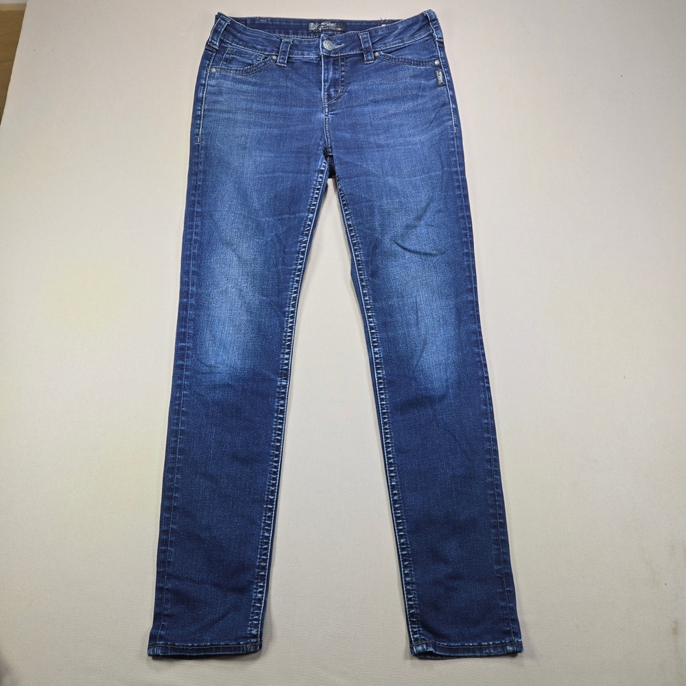 Silver Jeans Co Suki High Super Skinny Fluid Denim Blue Women 31x31 L94008SCJ413